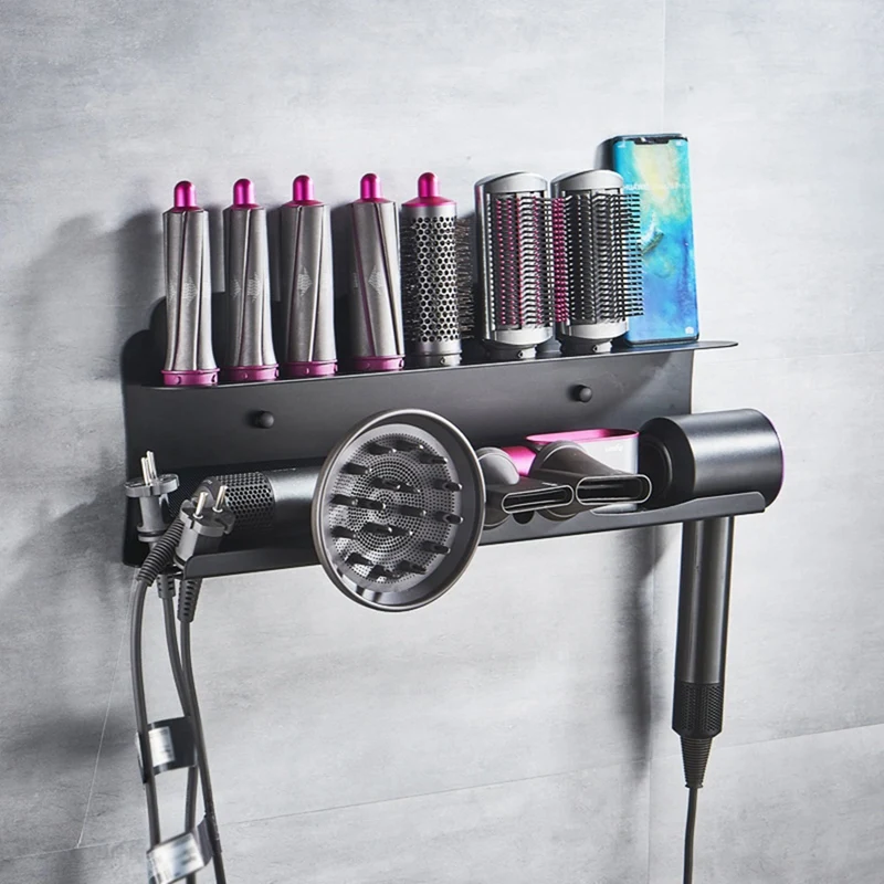 

Wall Mount Holder For Dyson Airwrap Styler Organizer Stand Storage Rack For Curling Iron Wand Barrels For Bathroom