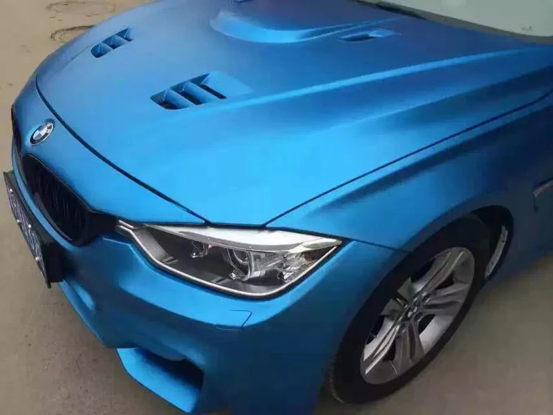 

Light Blue Matte Metallic Vinyl Wrap Sheet Film For Vehicle Car Wrapping Decal Air Release Self Adhesive Peel and Stick