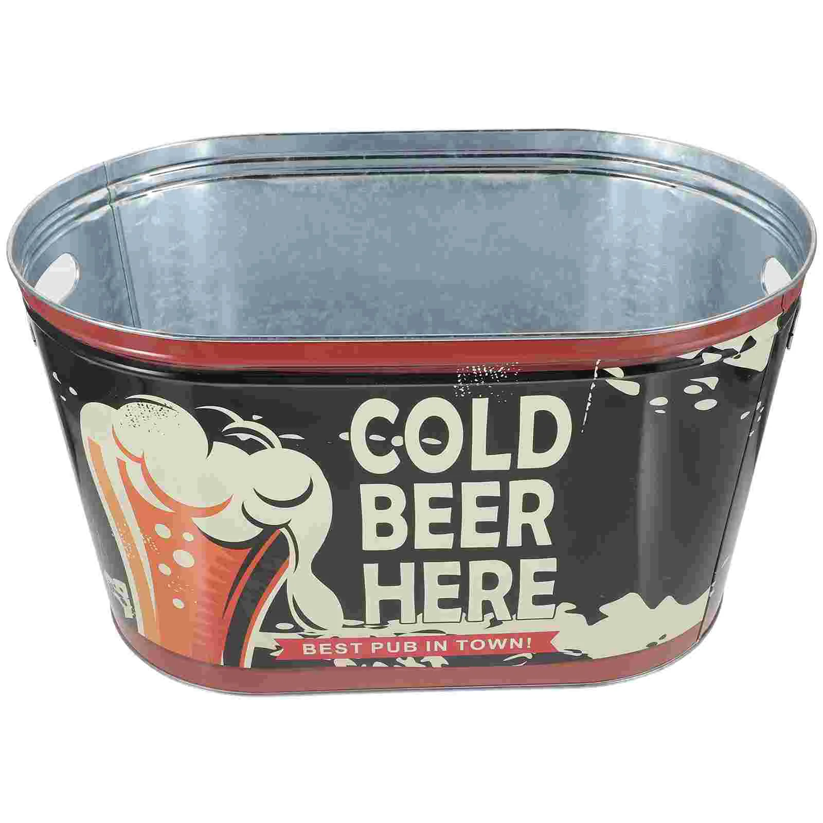 

Охлаждающее металлическое ведро для напитков, овальное ведро для пива, держатель для льда для бара