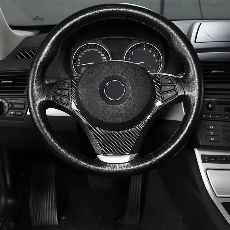 Фото Для BMW X3 E83 2006-10 мягкая карбоновая внутренняя отделка центральная консоль CD панель переключения передач крышка наклейка декоративные автомобильные аксессуары №4