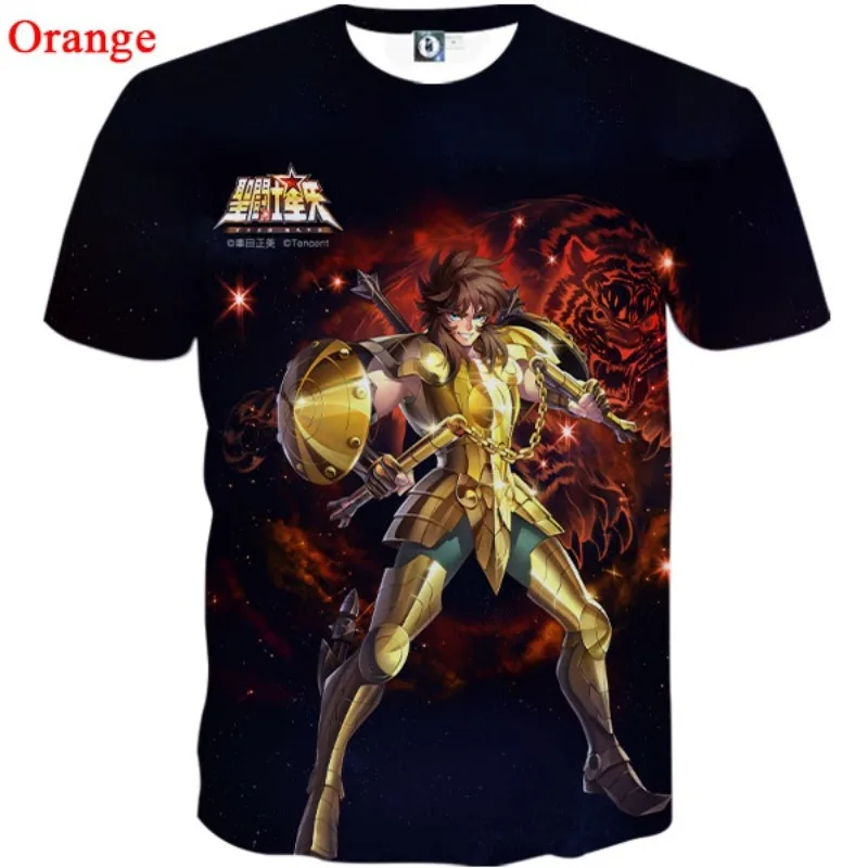 

New Fashion Anime Saint Seiya T-shirt Neutral 3D Printing Casual Harajuku Style Short-sleeved Top Oversized