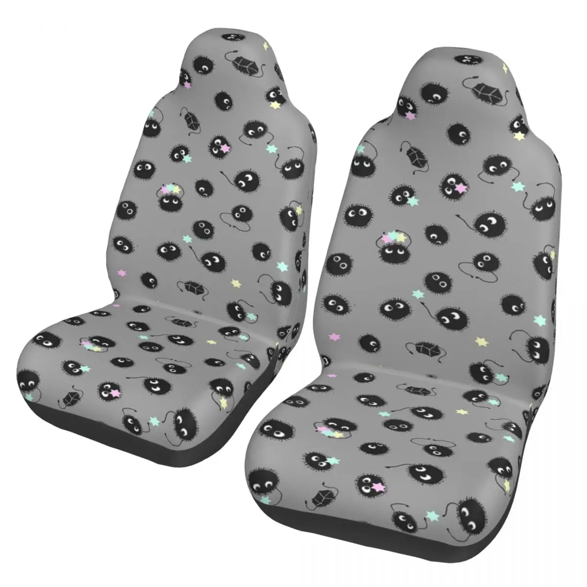 

Totoro Soot Sprites Children Car Seat Covers Universal Fit for Car Truck SUV Hayao Studio Ghibli Bucket Seats Protector Covers