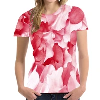 3d floral print plus size top t shirt women summer short sleeve o neck red purple street oversized t shirt clothing 6xl