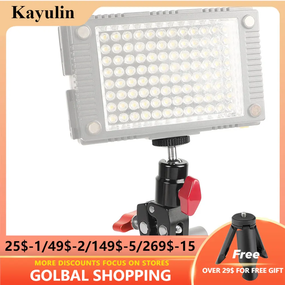 

Kayulin Super Clamp Crab Pliers Clip Bracket With 1/4" Screw 360 degree Rotating Ball Head Mount For LCD Monitor Flash Light