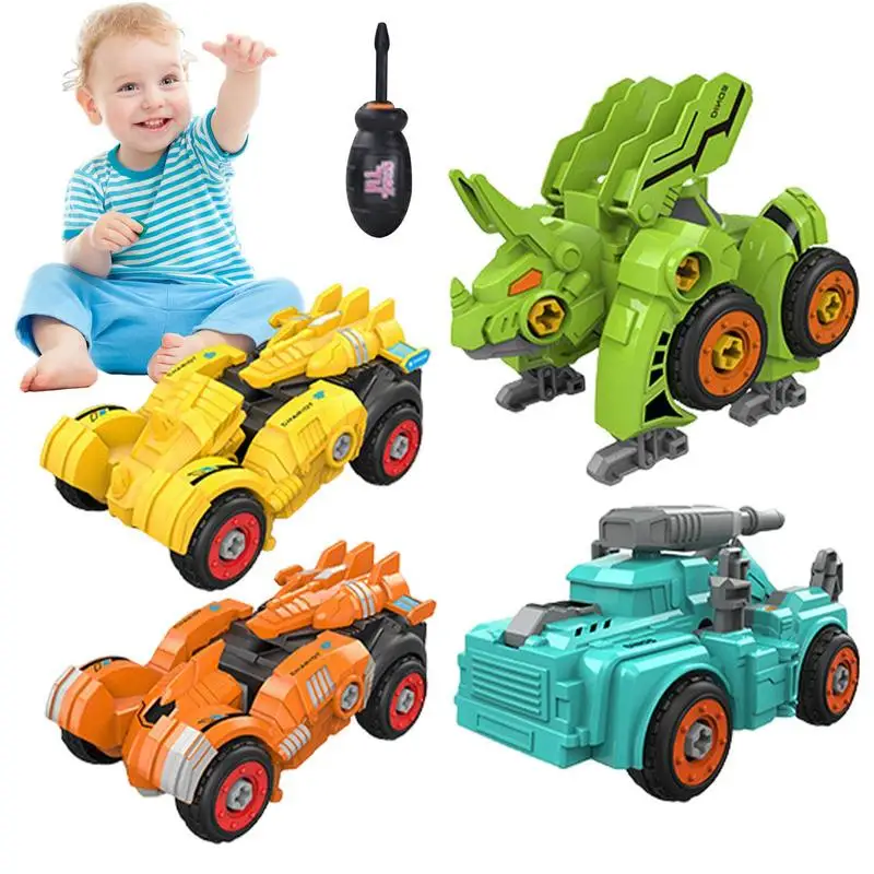 

Transforming Dinosaur Car Assemble Dinosaur Car Toy For Children Coasting Power Design Learning Toy For Kids Boys And Girls