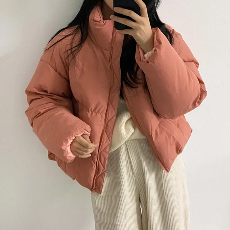 2022 Winter Parka Jacket Women Basic Warm Black Overcoat Female Korean Style Casual Beige Padded Autumn Puffer Coat Clothing