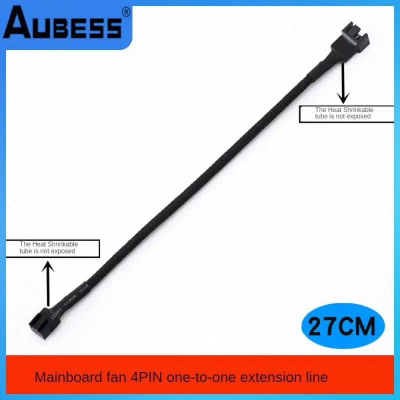 

Cpu Fan Cable Strong Compatibility Full Length 27cm Braided Mesh Wire Stable Output High And Low Temperature Resistance Black