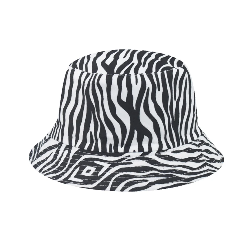 

Unisex Cotton Fisherman Caps For Men Women Zebra Pattern Outdoor Summer Sun Proof Panama Bucket Hat Youth Fashion Student F106