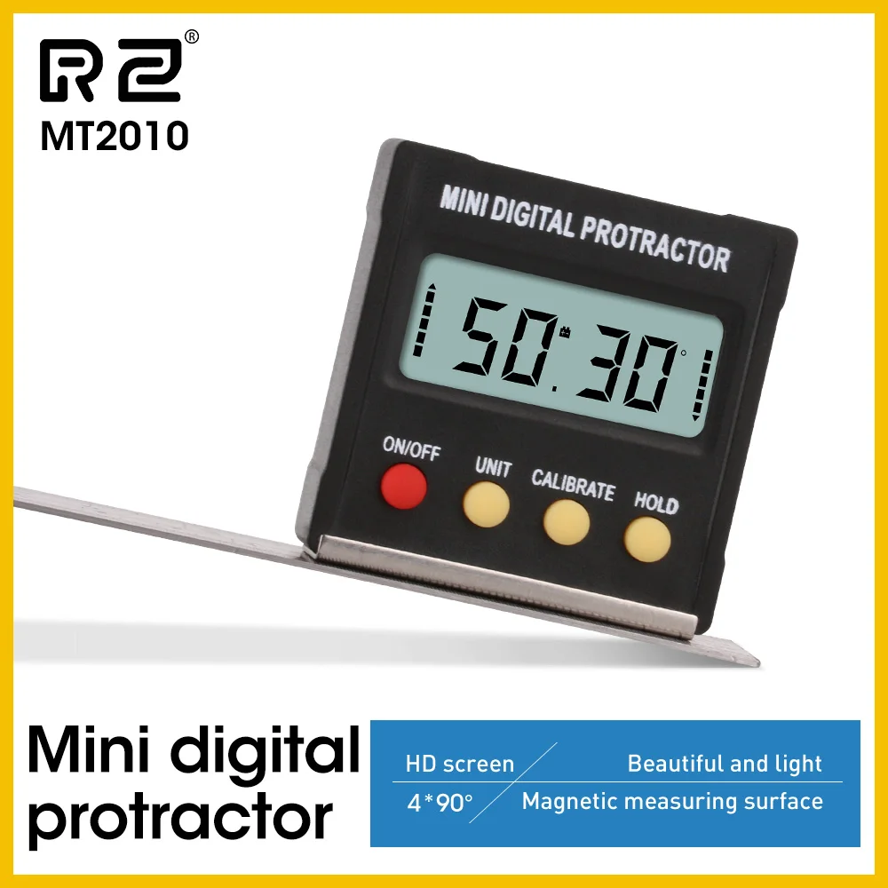 

RZ Digital Protractor Inclinometer Tester Angle Finder Measure Bevel Goniometer 90 degrees Gauge Ruler