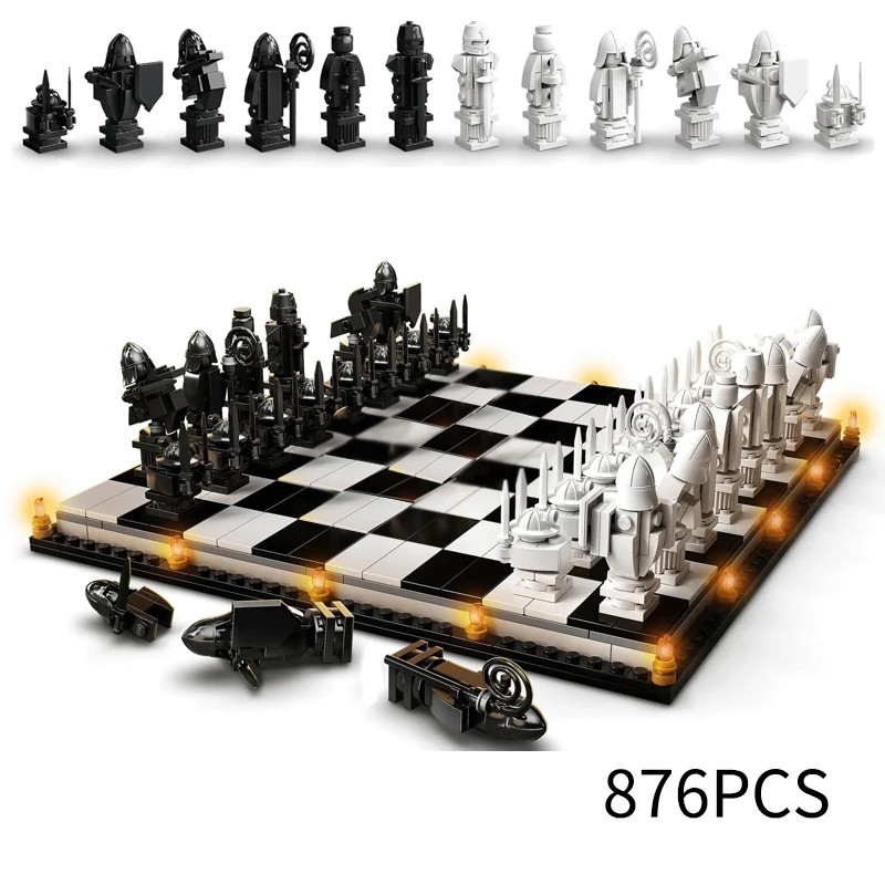 

Film New 76392 Wizard Chess Final Challenge Interactive Game Building Blocks Knight Role Playing Chess Christmas Birthday Gift