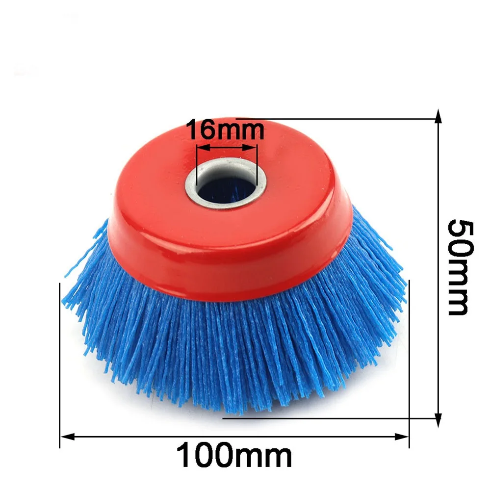 

100mm Nylon Abrasive Cup Brush Wheel Wire Brush For Rotary Tool Wood Polishing Deburring Pile Polymer-abrasive Angle Grinder