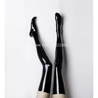 Латексные чулки ручной работы, резиновые Длинные облегающие носки унисекс, черные леггинсы для мужчин и женщин