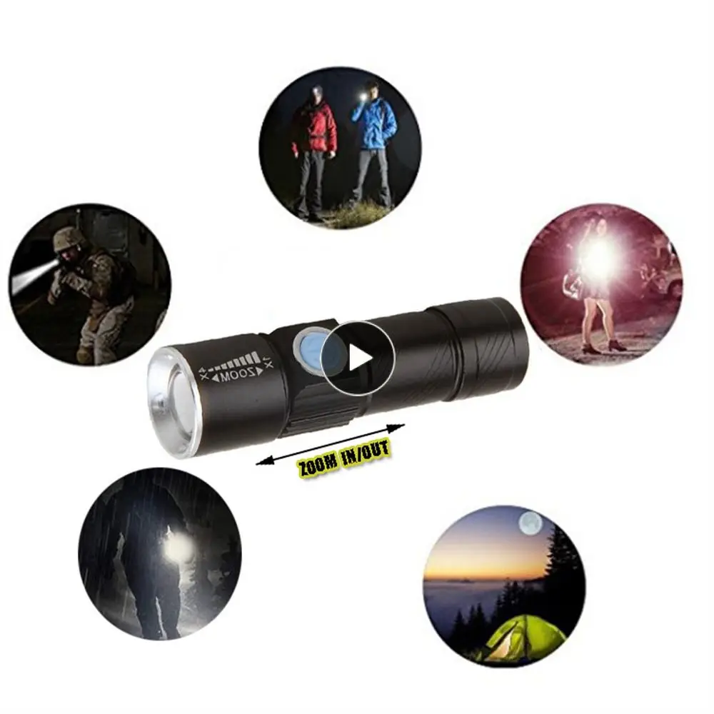 

Dazzling Effect Zoom Flashlight Wick Xpe Beads Cycling Supplies Bright Flashlight Focusing Good Quality Bicycle Components