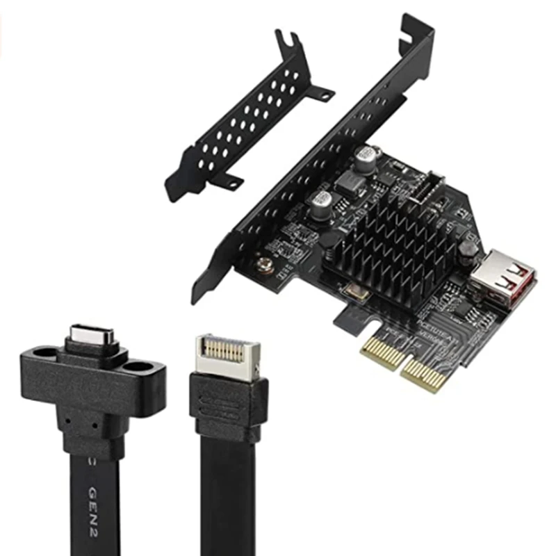 Плата расширения USB3.1 переднего типа E GEN2 10 Гбит/с для PCI-E 2X 4X 8X 16X (чип ASM3142) |