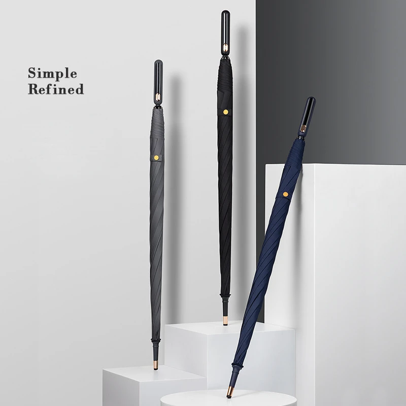 

8 Bones Fully Automatic Golf Long Handle Umbrella Luxury Business Windproof Strong Umbrella 120cm Super Large Umbrella Portable