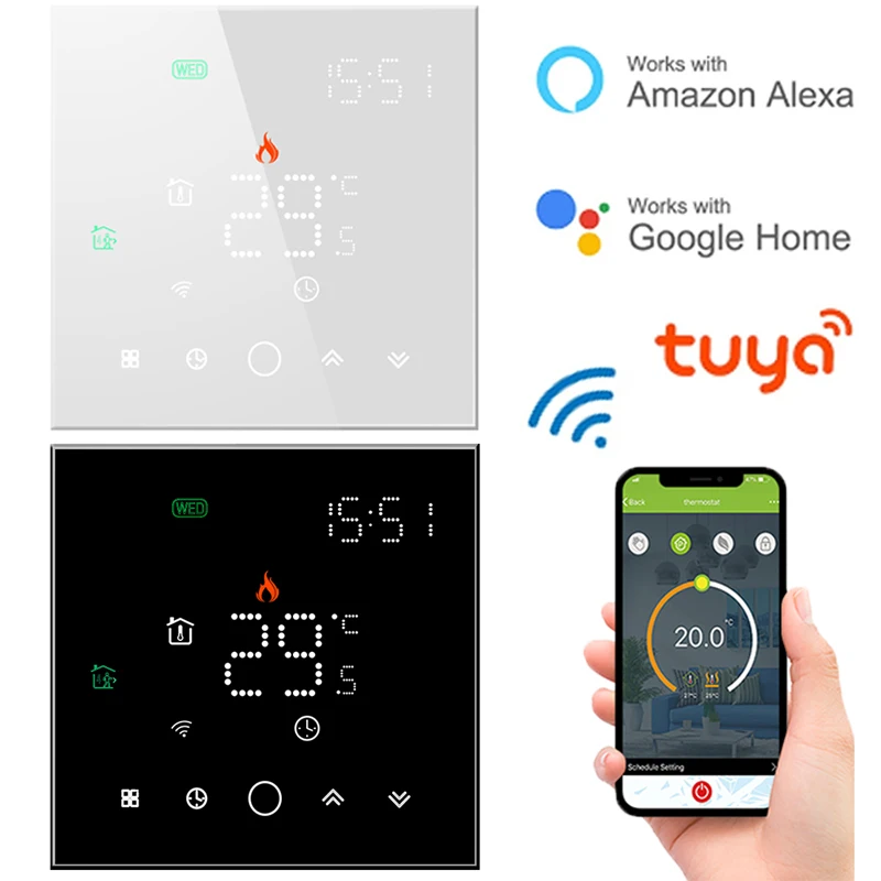 

Термостат для теплого пола, Wi-Fi, работает с приложением Alexa Google home