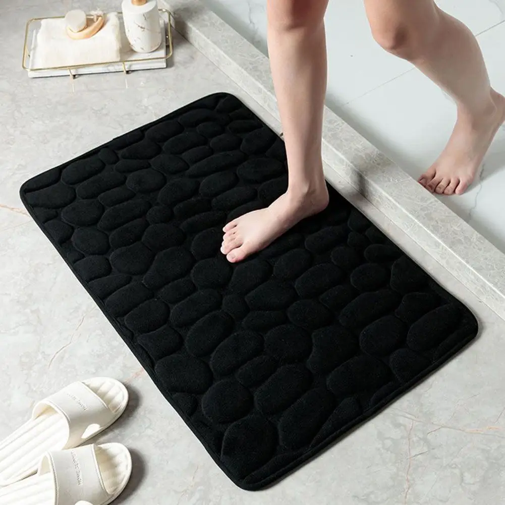 Memory Foam Bathroom Mat Pebble Carpets Super Soft Toilet Washable 3D Effect 40*60cm Absorbent Bathmats Bathroom
