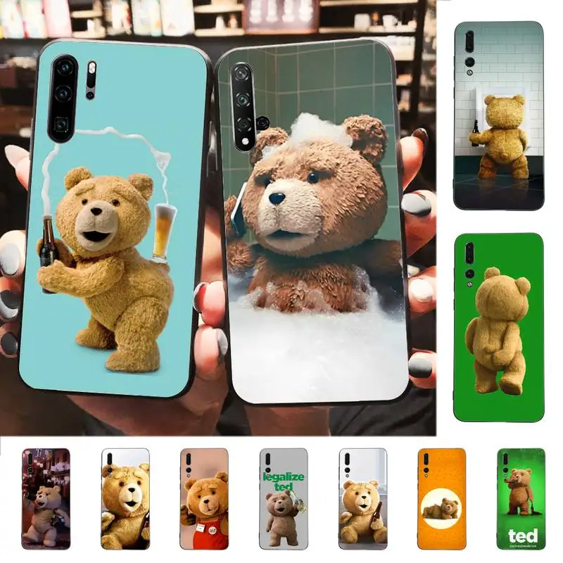 

Cartoon Teddy Bear Phone Case for Huawei P30 40 20 10 8 9 lite pro plus Psmart2019