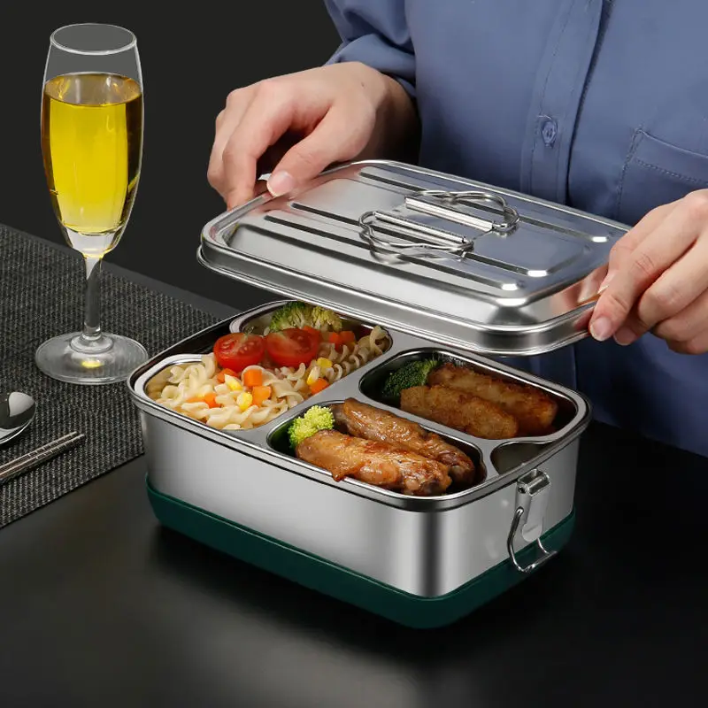 

304 Stainless Steel Bento Lunch Box Portable Hermetic Food Storage Container Leakproof Picnic Thermal Boxes for Child Office