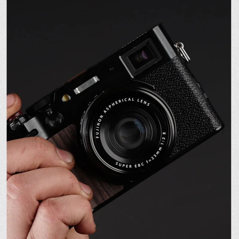 Фото Нескользящая деревянная ручка для камеры для Fujifilm X100VI — деревянная ручка с улучшенной фиксацией №5