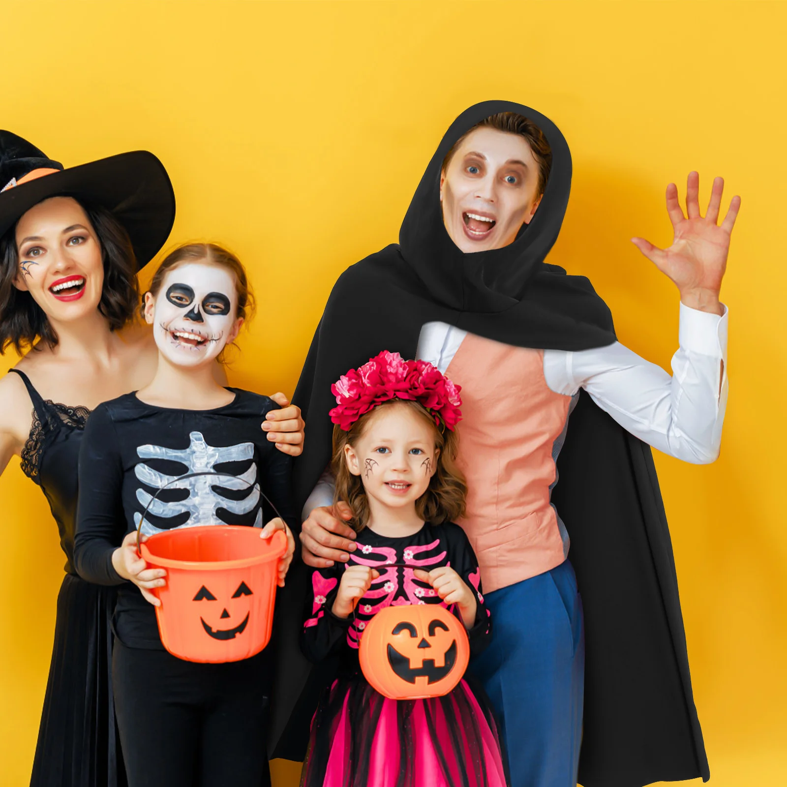 Костюм на Хэллоуин накидка плащ вампира аксессуар с капюшоном черный халат