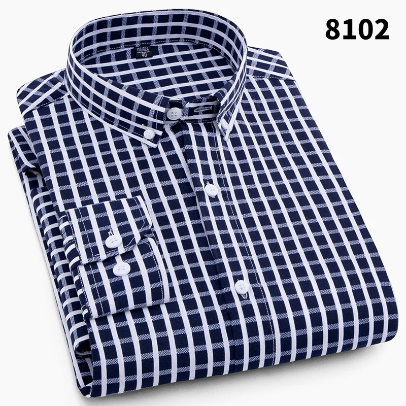 2022 New Spring and Autumn Men's Long Sleeve Casual Business Slim Fit Printed Shirt Korean Youth Stripe British Shirt