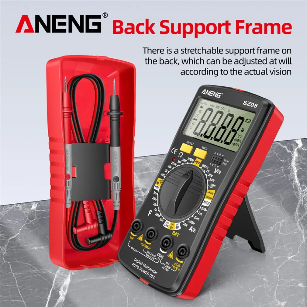 

ANENG SZ08 Digital Multimeter Ultra-thin storage Professional Multimetro Auto Voltmeter AC DC 220V Resistance Handhold Testers