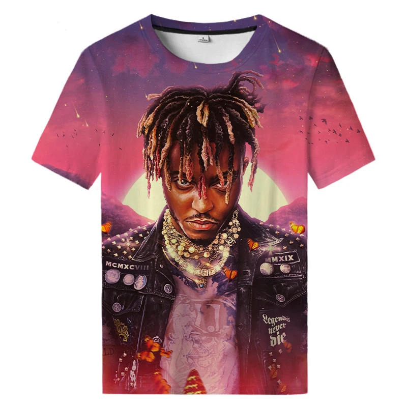 

2023 New Summer Juice WRLD 3D Printing T-shirt Rapper T-shirt Cool Men Women Hip Hop T-shirt Fashion T-shirt