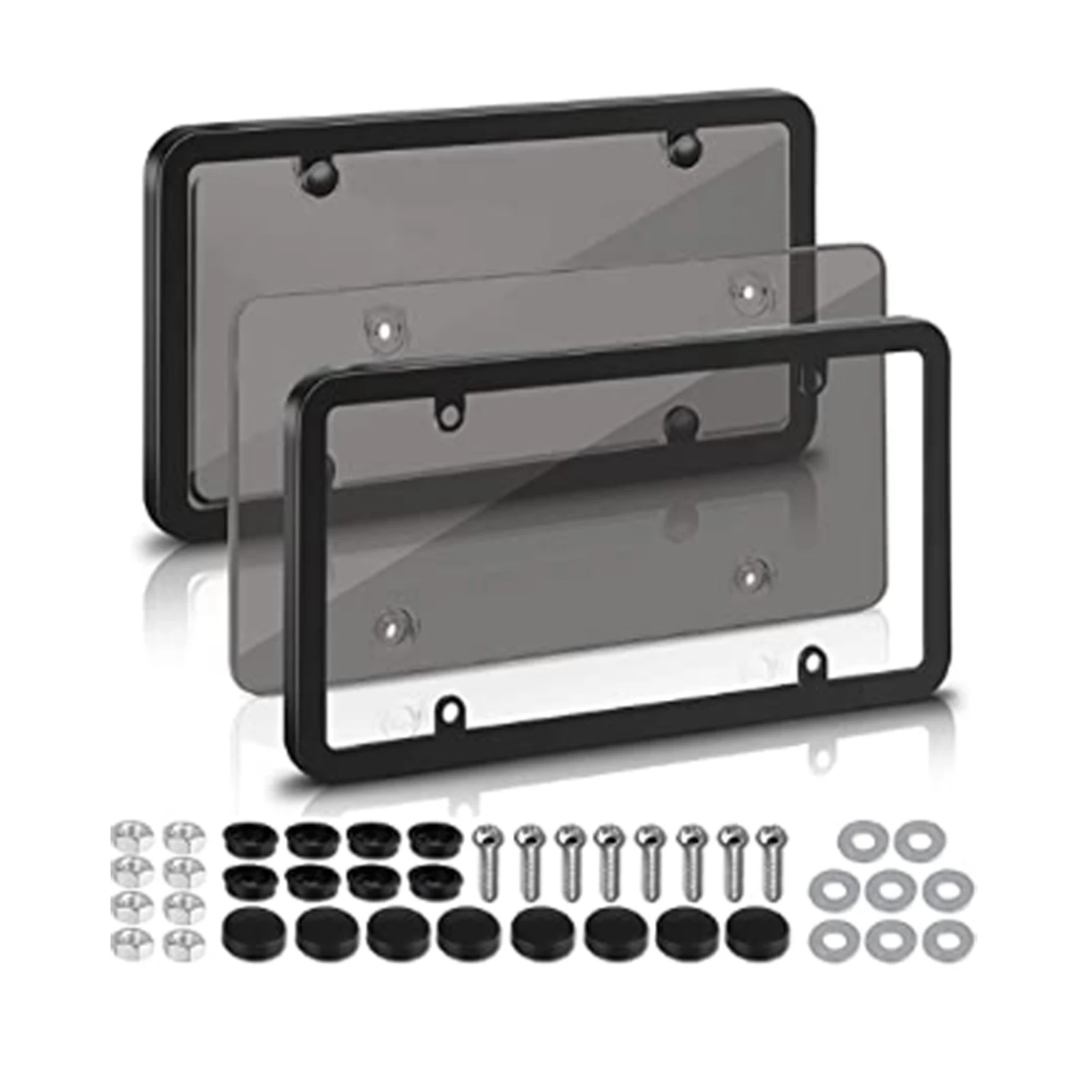 

2 Pack Car License Plate Covers 2 Pack Universal Car Plate Holders License Plate Covers Rust-Proof Rattle-Proof Weather-Proof