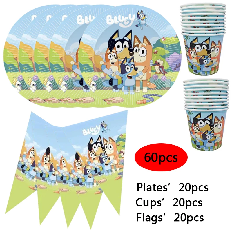 

Cartoon Dogs Theme Party Decoration Baby Shower Kids Birthday Party Supplies Paper Cup Plate Banner Flags Tableware Wedding Set