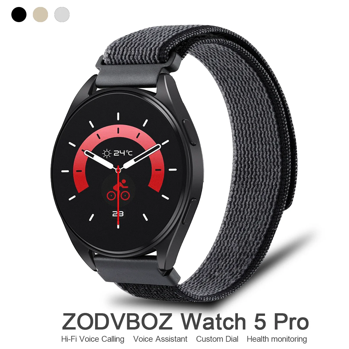 

New Men Watch 5 Pro Full Touch Screen Custom Dial Voice Calling Smart Watches Women Health Fitness Tracker Waterproof Smartwatch
