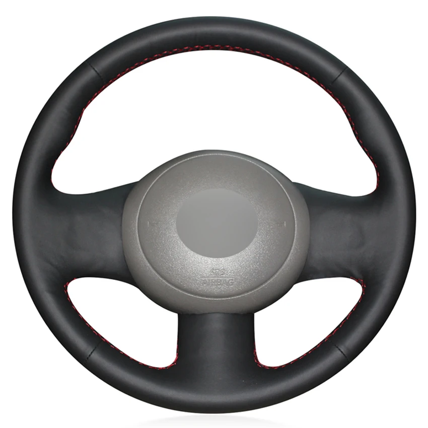 

Black PU Faux Leather Hand-stitched Car Steering Wheel Cover for Nissan March Sunny Versa 2013 Almera