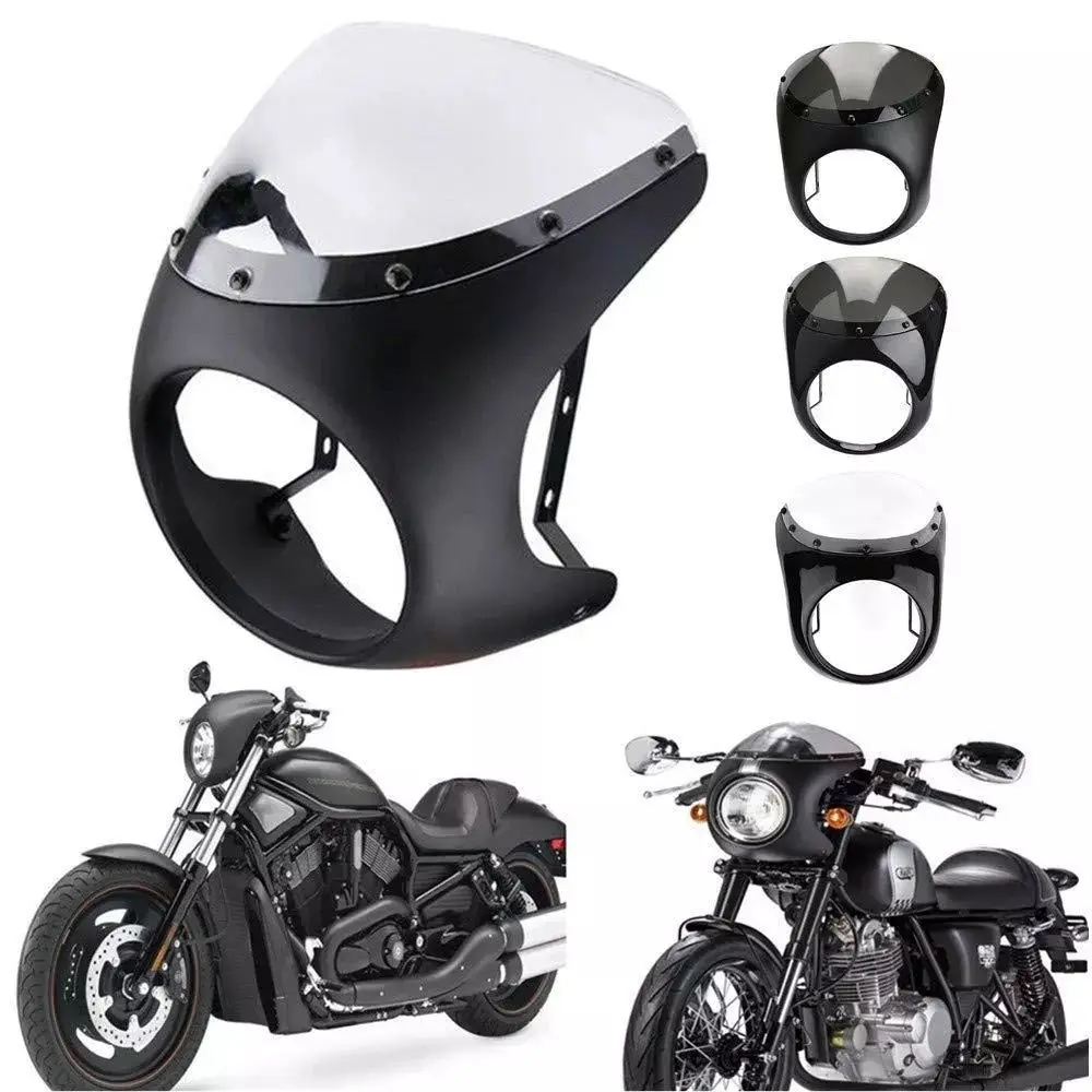 Motorcycle Lampshade headlight shade Retro Refit Cafe Racer Wind Screen Motorcycle Windshield Headlight Fairing