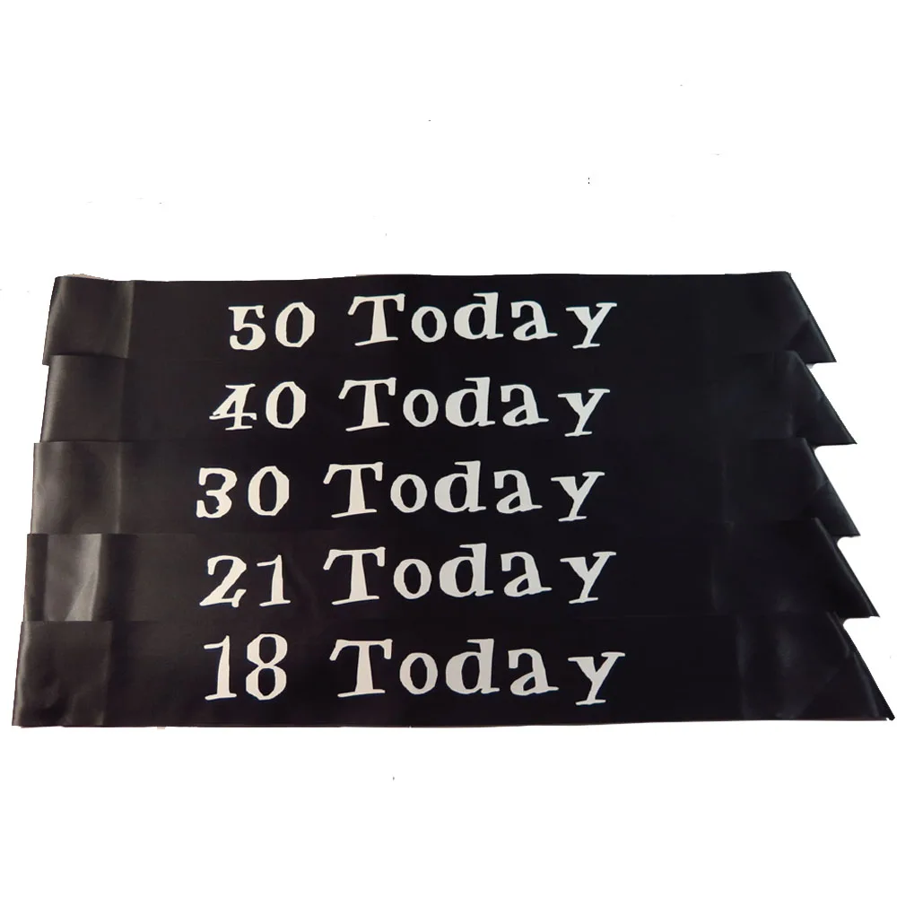 

Black 18 21 30 40 50 sash satin ribbon happy birthday event woman girls princess party favors and gift 2022 new design