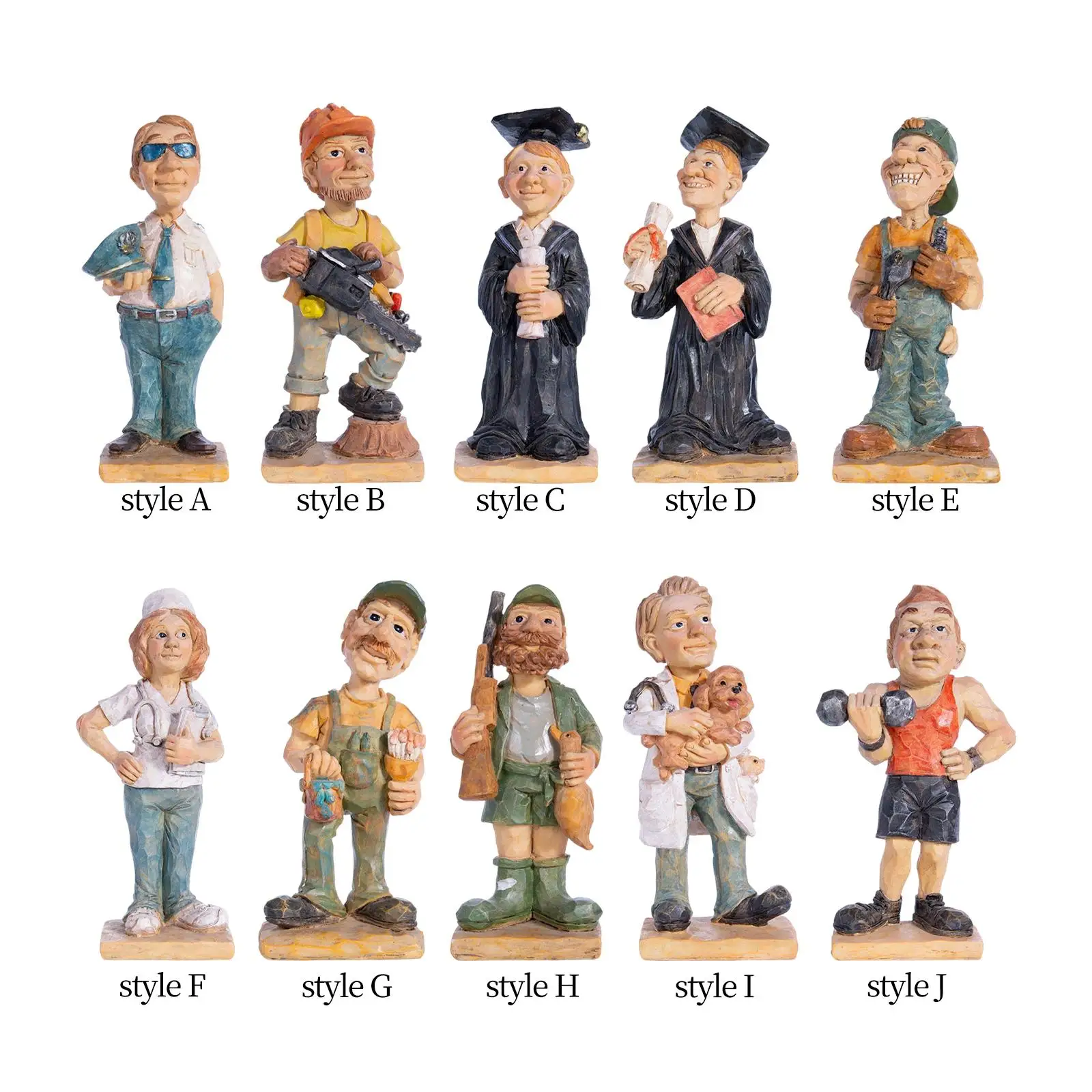 

Professional People Figures Painted Sculpture Exquisite Standing for Shelf Living Room Tabletop Ornament Decoration