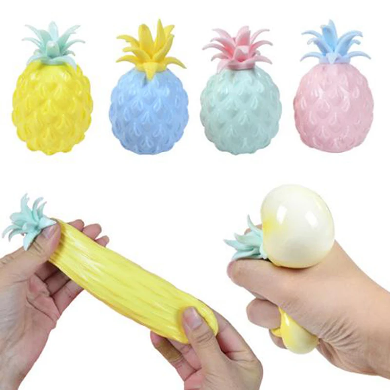 

1Pc Pineapple Anti Stress Funny Gadget Vent Decompression Toys for Children Stress Autism Hand Wrist Squeeze Toys Random Color