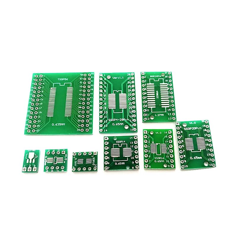 Комплект плат PCB 10 шт. SMD поворот в SOP MSOP SSOP адаптер преобразователь пластина SOP MSOP SSOP TSSOP SOT23 8 10 14 16 20 28 56 89SMT в DIP