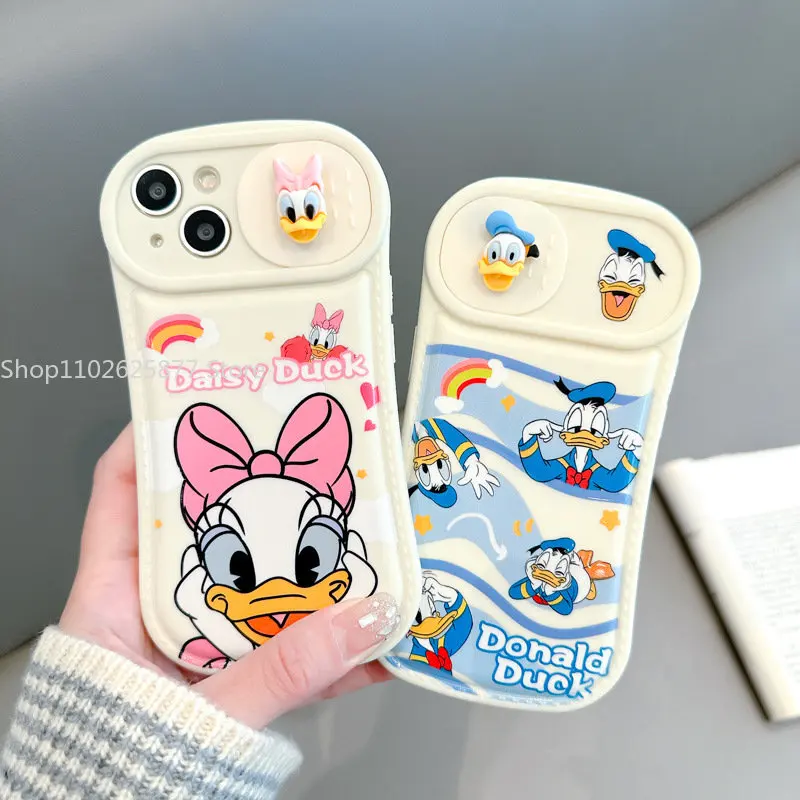 

Disney Mickey Minnie Donald Duck Daisy Phone Case For iPhone 14 13 12 iPhone 11 Pro Max Cartoon Fall Prevention Protective Cover