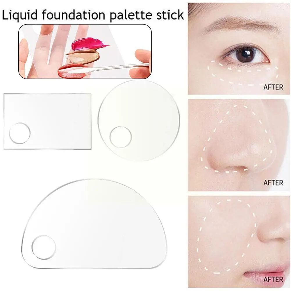 

New Portable Acrylic Transparent Foundation Palette Palette Color Foundation Makeup Nail Liquid Makeup Tone Artist Palette O5H2