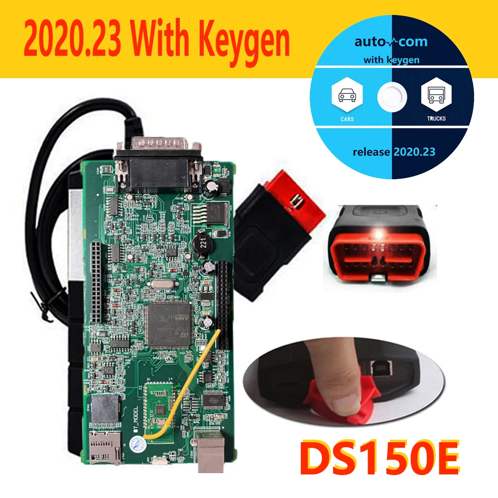 

Диагностический сканер Delphis Ds150e VCI, диагностический инструмент для автомобиля, грузовика с генератором ключей, 2020.23CD, OBD2, tcs, Bluetooth, vd, 2022