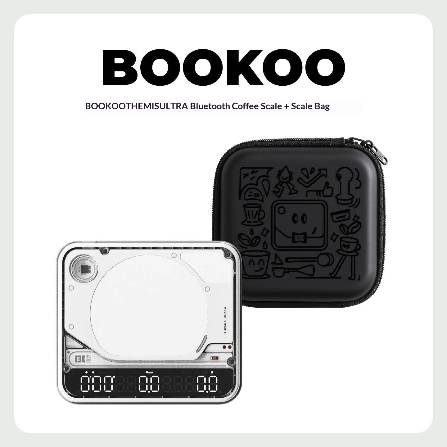 Bookoo Themis Ultra Цифровые Весы для Кофе, Водонепроницаемые, с Таймером, Белые, для Приготовления Эспрессо и Кофе Методом Пур-Овер (art.: 3920dd29ff983) - 3920dd29ff983