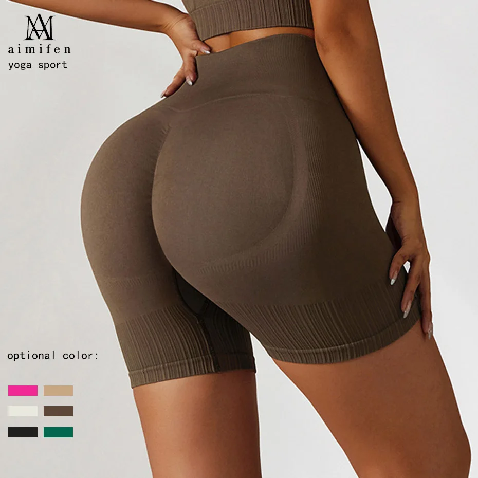 Women Yoga Pants High Waist Push Up Shorts Scrunch Elastic Butt Lifting Fitness Pants Workout Seamless Cycling Shorts Leggings