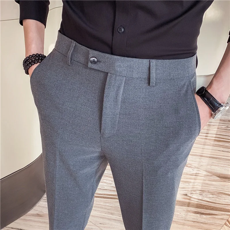 

plus Size 28-44 men's fashion business suit pants 2021 new men's spring autumn new high-quality casual trousers formal trousers
