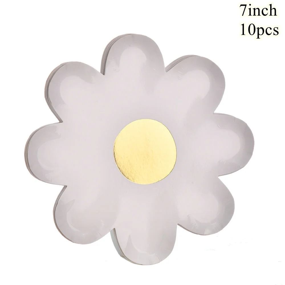 

Одноразовая посуда с ромашками Tissy для свадьбы и дня рождения