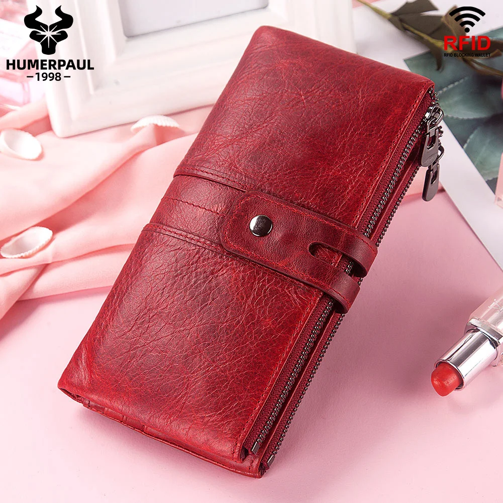 LAREET Женский Длинный Кошелек-клатч Из Натуральной Кожи RFID-блокирующий Держатель