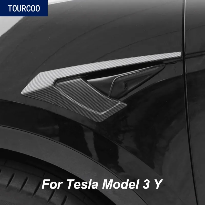 

For Tesla Model 3 Y Side Camera Protective Cover Car Exterior Modification Carbon Fiber Accessories