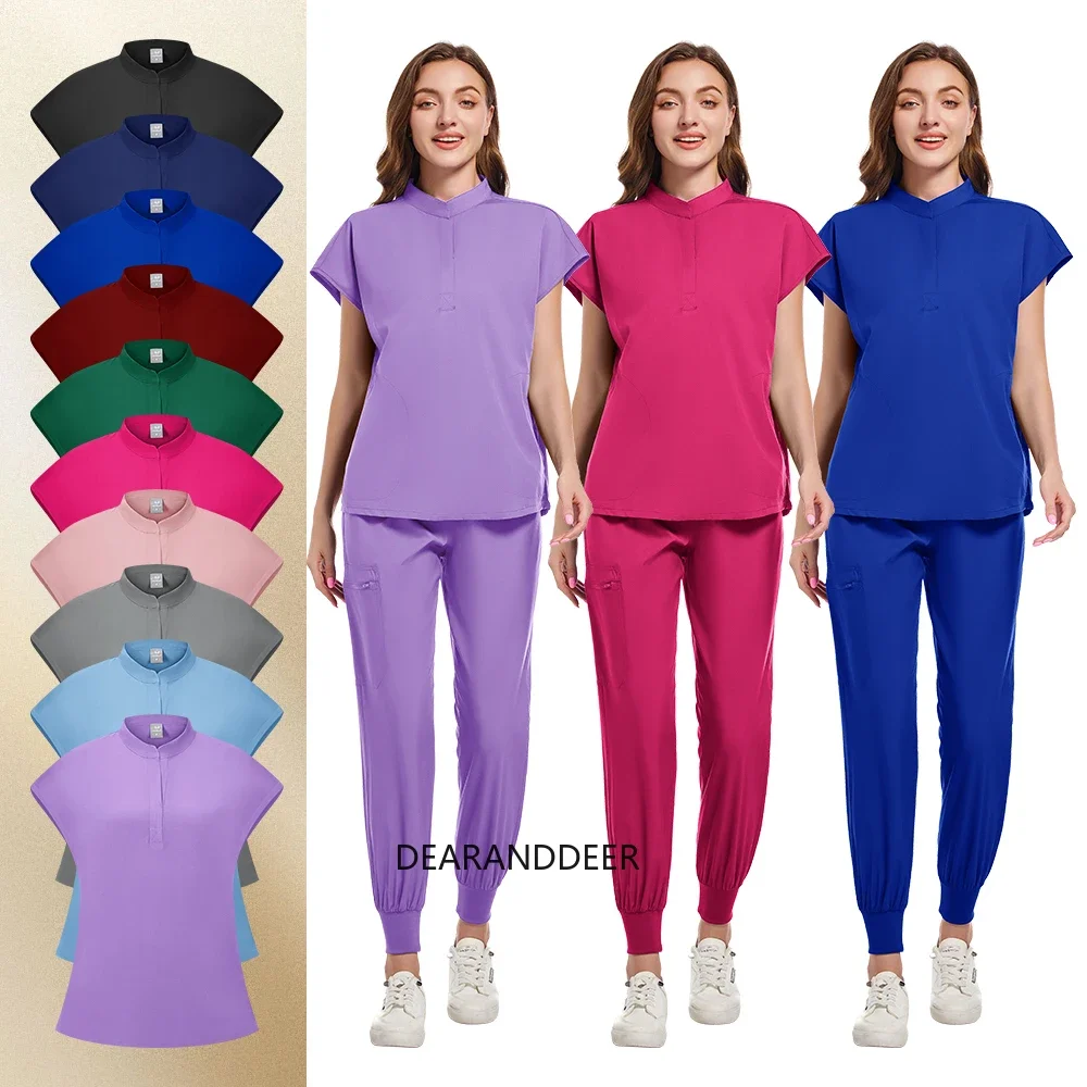 Dentist work uniform clinical shirt pants for men and women general doctor medical care clothing beauty surgical set