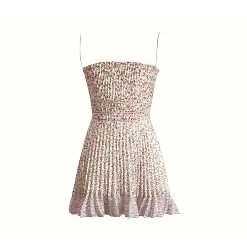 Вьетнамское Niche2024 летнее платье-майка с ароматным цветком мягкое милое