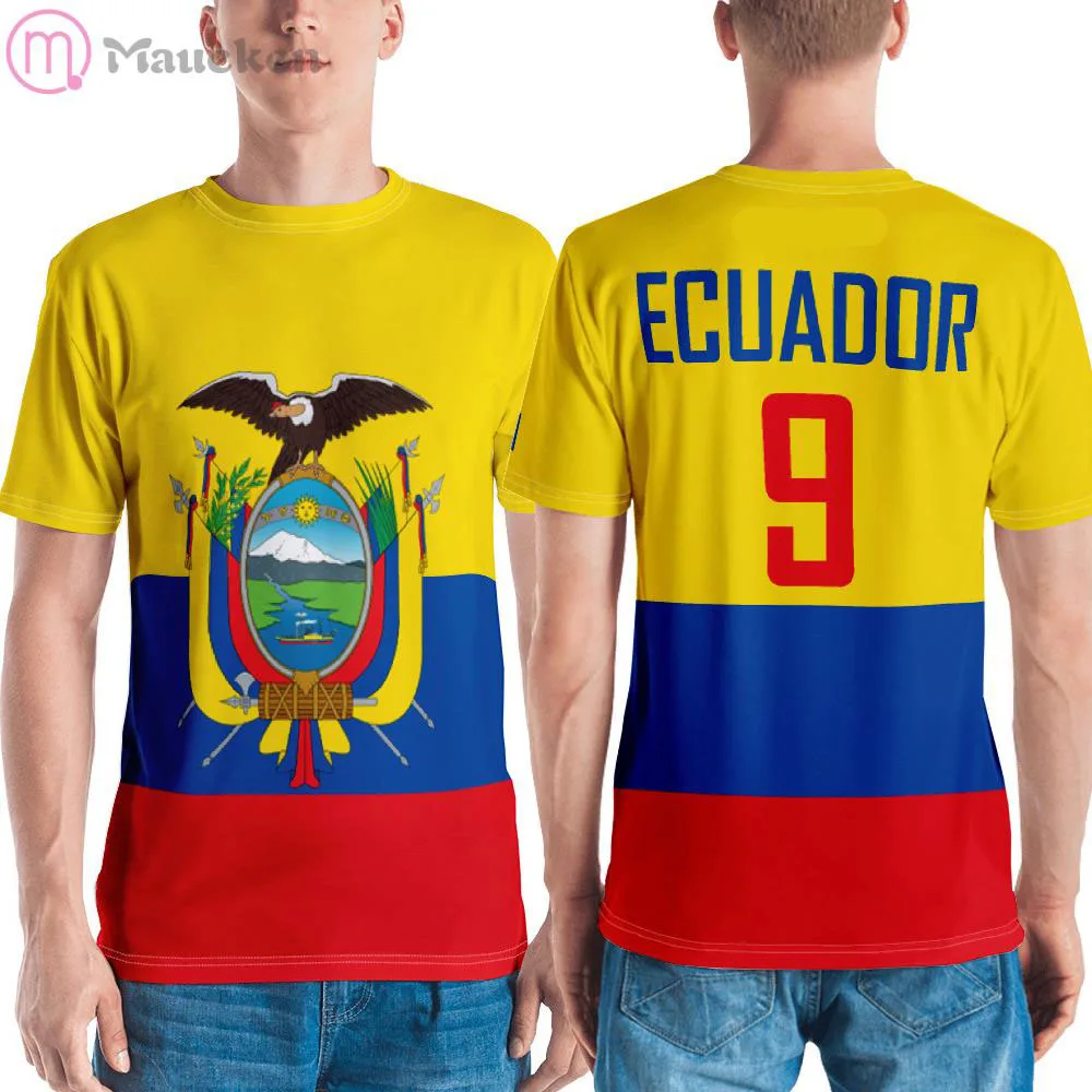 

2022 Эквадор ЭБУ 3d Футбольный флаг Футболки страна Мужчины Женщины футболка хип-хоп топы хлопковые футболки