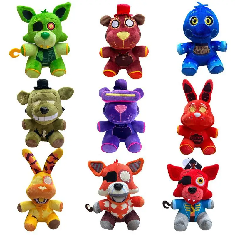 

New 20cm Fnafs Plush Toys Doll Five Midnight Dolls Foxy Chica Bonnie Freddy Bear Duck Animal Stuffed Plushie Gifts for Children